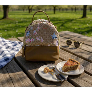 NEW Baby Mini Backpack Floral Overpainted Vegan Leather Rucksack Time & Tru NWT